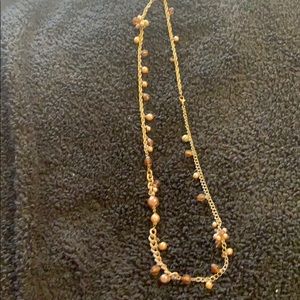 Long bead and chain necklace